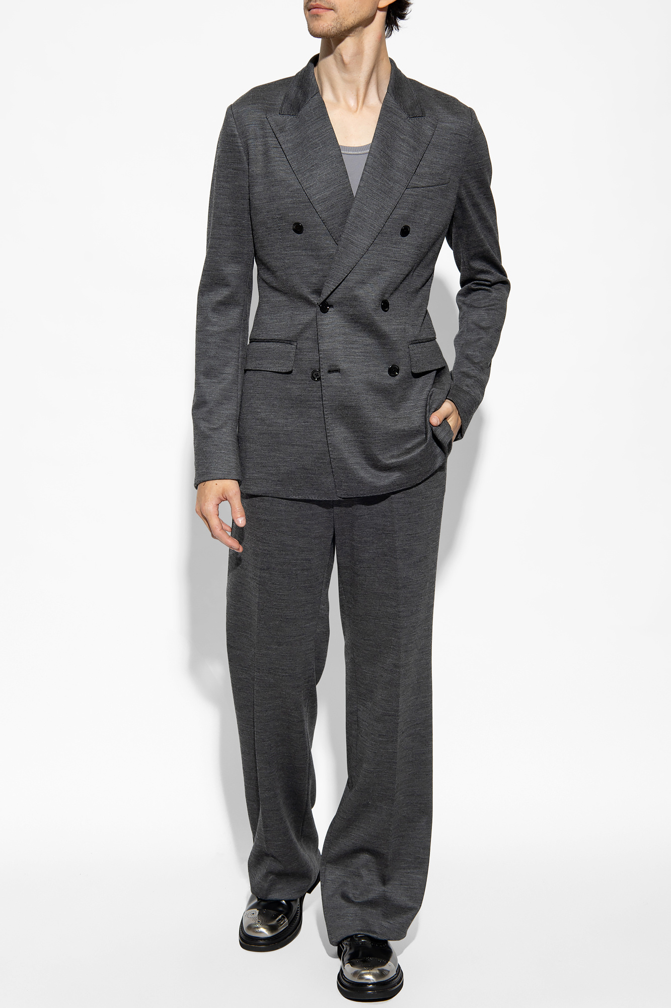 ジャケット DOLCE&GABBANA ANTHRACITE GREY TWEED DOUBLE-BREASTED JACKET Dolce & Gabbana Anthracite Grey Tweed Double-Breasted Jacket